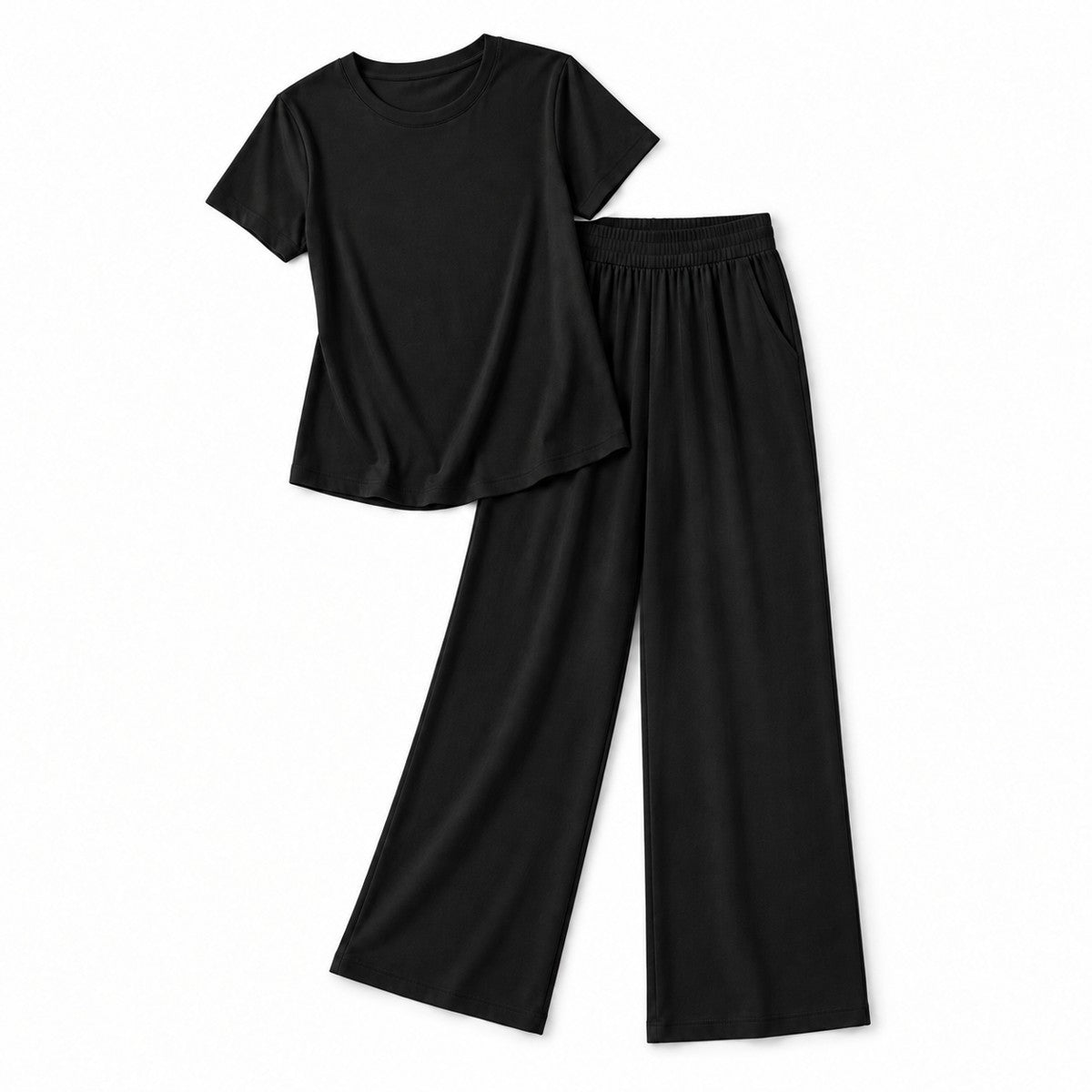 Black, both pieces flat